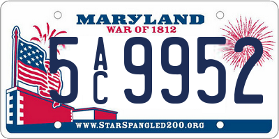 MD license plate 5AC9952