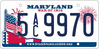 MD license plate 5AC9970