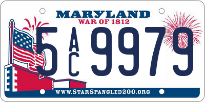 MD license plate 5AC9979