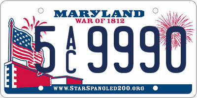 MD license plate 5AC9990