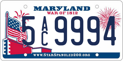 MD license plate 5AC9994