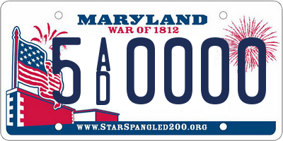 MD license plate 5AD0000