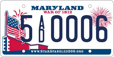 MD license plate 5AD0006