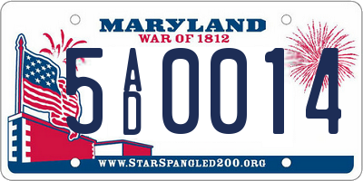 MD license plate 5AD0014