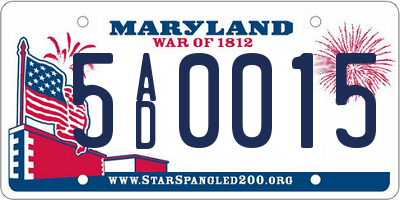 MD license plate 5AD0015