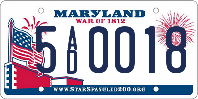 MD license plate 5AD0018