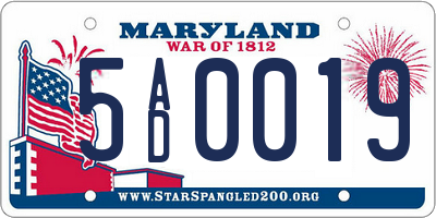 MD license plate 5AD0019