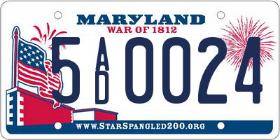 MD license plate 5AD0024