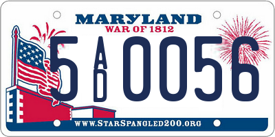 MD license plate 5AD0056