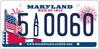 MD license plate 5AD0060