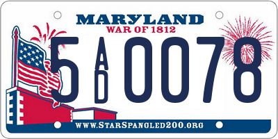 MD license plate 5AD0078