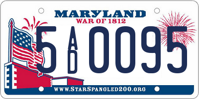 MD license plate 5AD0095