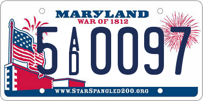 MD license plate 5AD0097