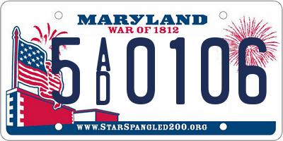 MD license plate 5AD0106