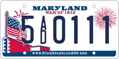 MD license plate 5AD0111
