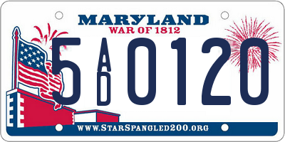 MD license plate 5AD0120