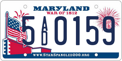 MD license plate 5AD0159