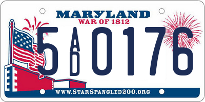 MD license plate 5AD0176