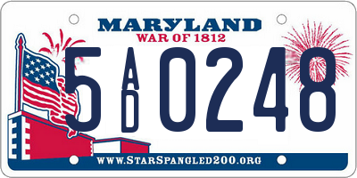 MD license plate 5AD0248