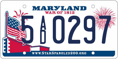 MD license plate 5AD0297