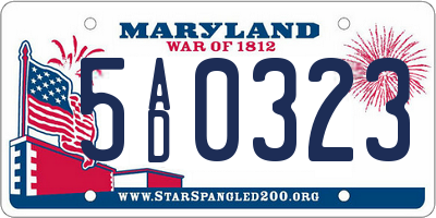 MD license plate 5AD0323