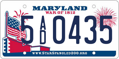 MD license plate 5AD0435