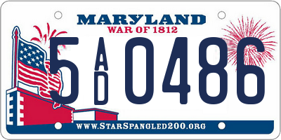 MD license plate 5AD0486