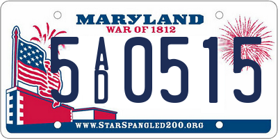 MD license plate 5AD0515