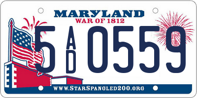 MD license plate 5AD0559