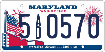 MD license plate 5AD0570