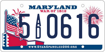 MD license plate 5AD0616