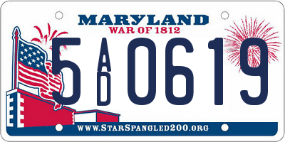 MD license plate 5AD0619