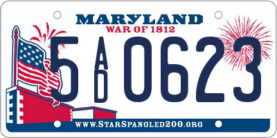 MD license plate 5AD0623