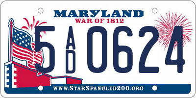 MD license plate 5AD0624