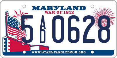 MD license plate 5AD0628