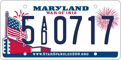 MD license plate 5AD0717