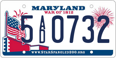 MD license plate 5AD0732