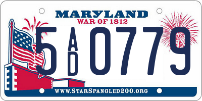 MD license plate 5AD0779