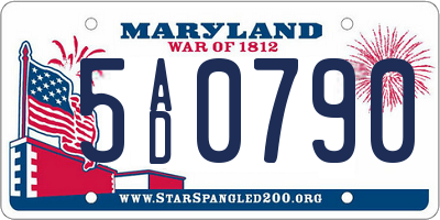 MD license plate 5AD0790