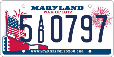 MD license plate 5AD0797