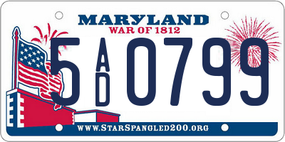 MD license plate 5AD0799