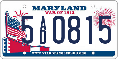 MD license plate 5AD0815