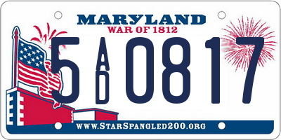 MD license plate 5AD0817