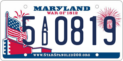 MD license plate 5AD0819