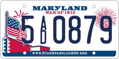 MD license plate 5AD0879