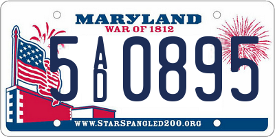 MD license plate 5AD0895