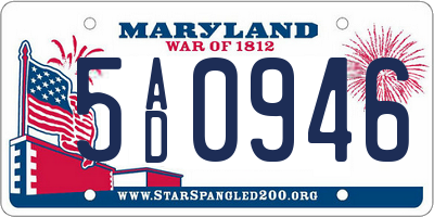 MD license plate 5AD0946