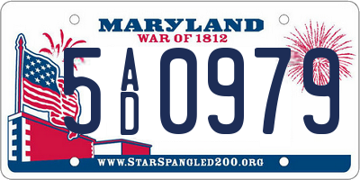 MD license plate 5AD0979