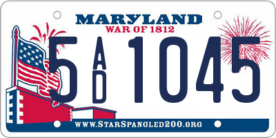 MD license plate 5AD1045