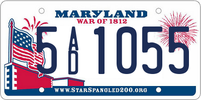 MD license plate 5AD1055